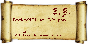 Bockmüller Zágon névjegykártya